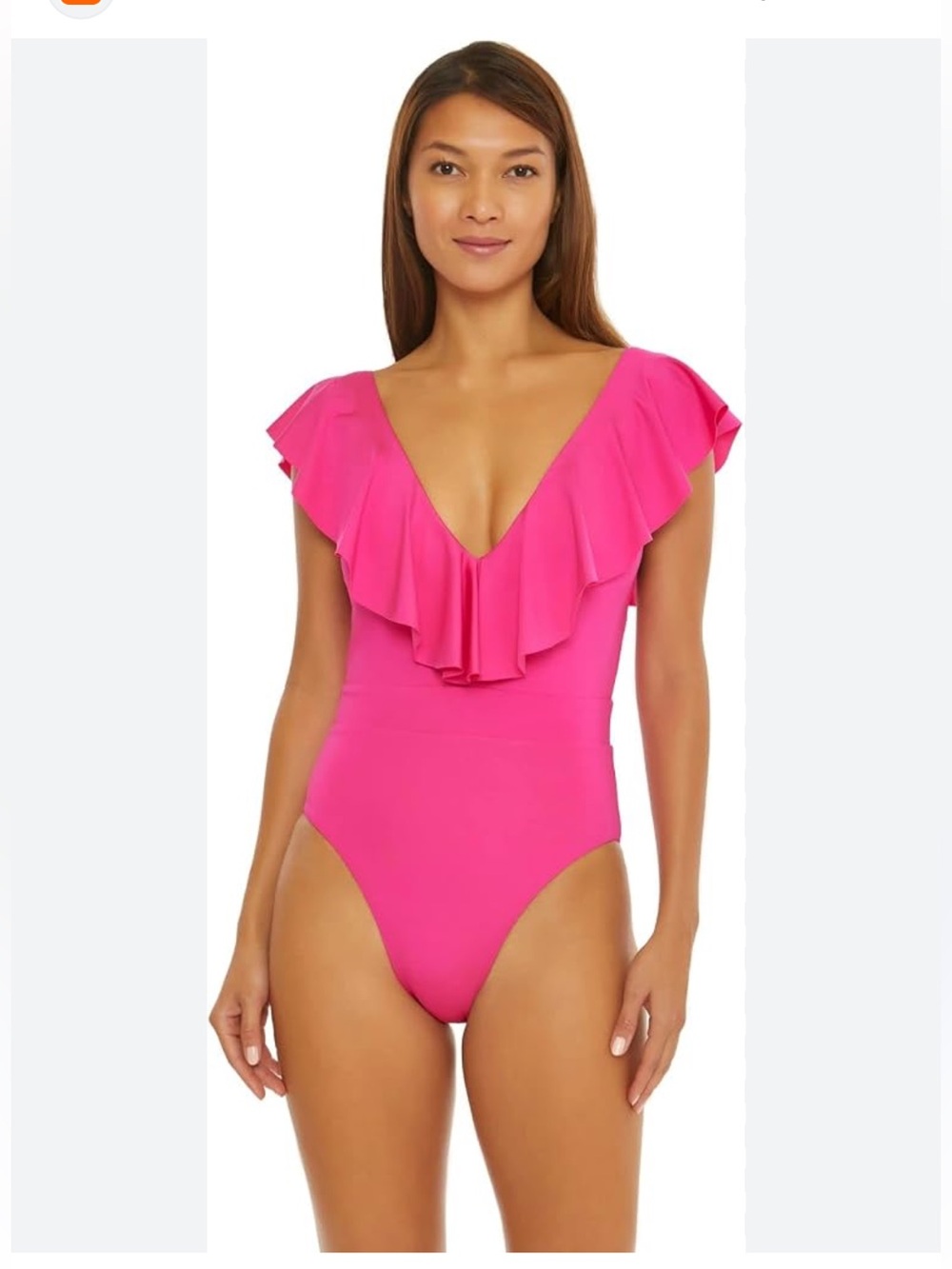 Trina Turk Pink Ruffle One-Piece Swimwear